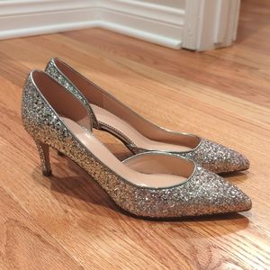 JCrew Glitter Kitten Heels
